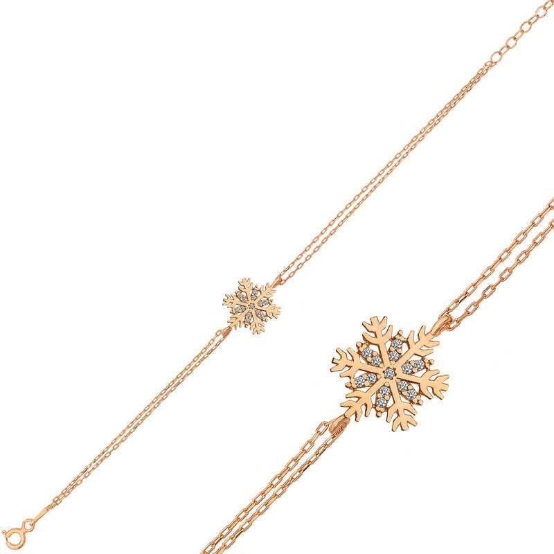 Silver Rose Snowflake Women's Bracelet