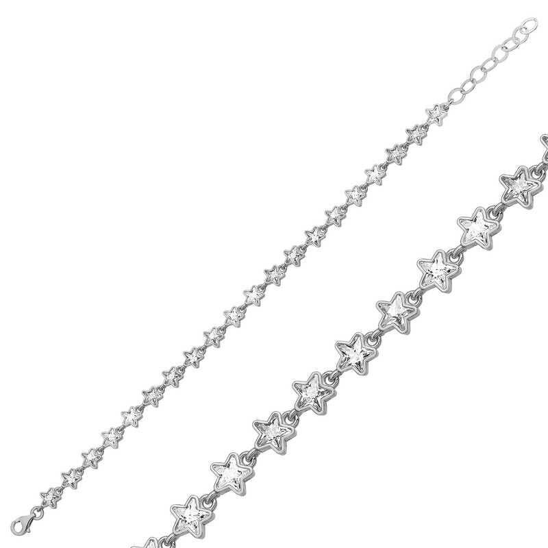 Silver White Star Women's Bracelet