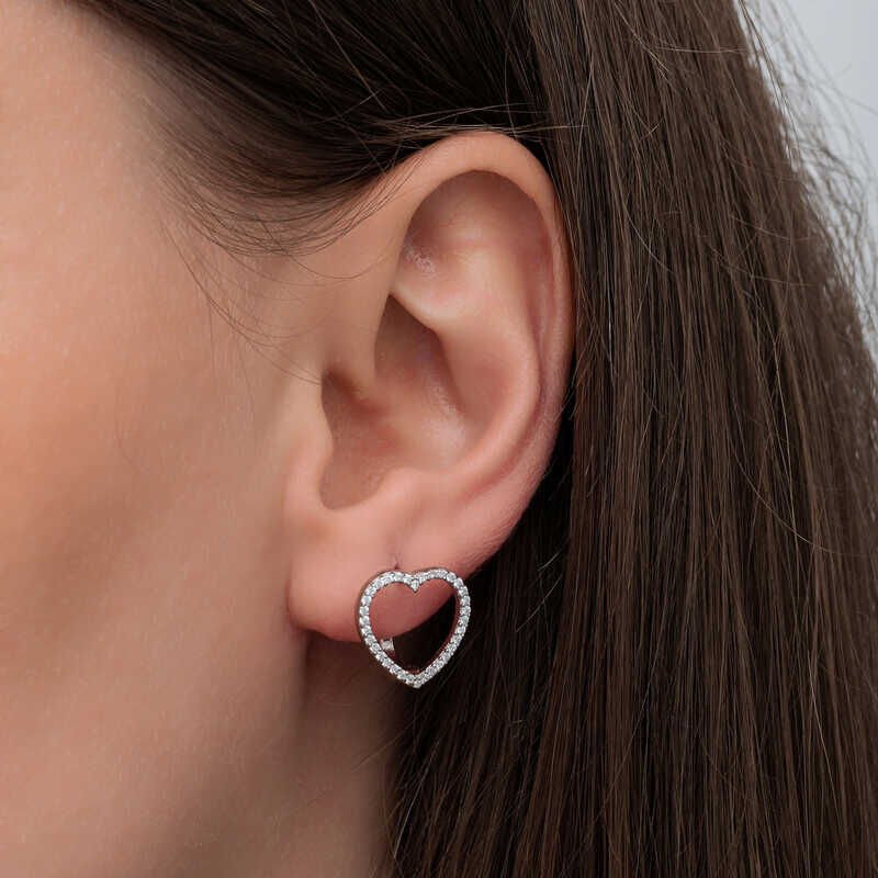 Silver Heart Women's Earrings