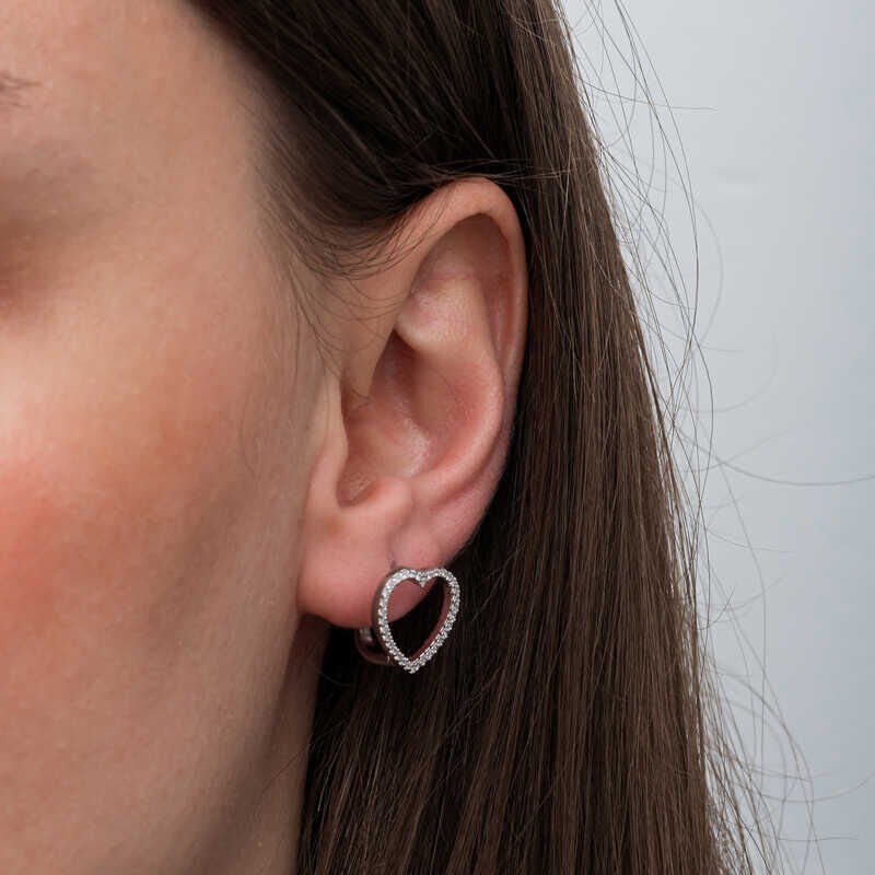 Silver Heart Women's Earrings