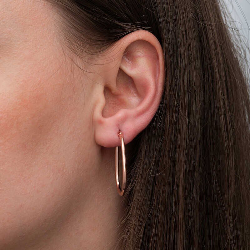 Silver Drop Hoop Earrings