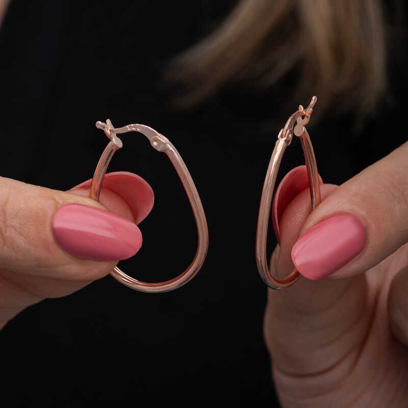 Silver Drop Hoop Earrings