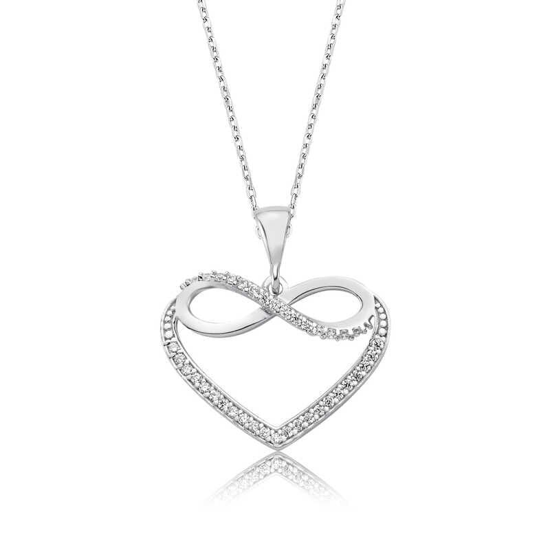Collar de plata con corazón infinito para mujer