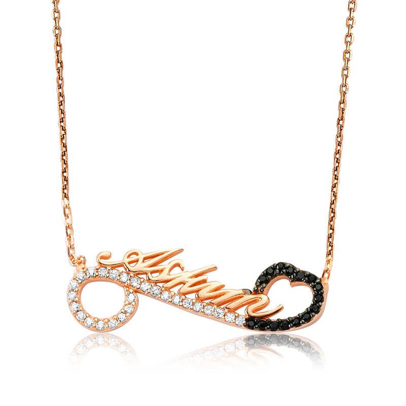 Collar de plata con corazón para mujer escrito "My Love"