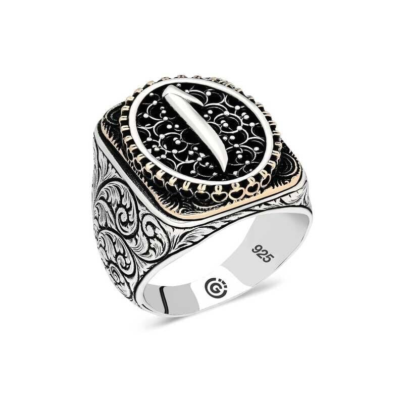 Silver Elif Oval Men's Ring