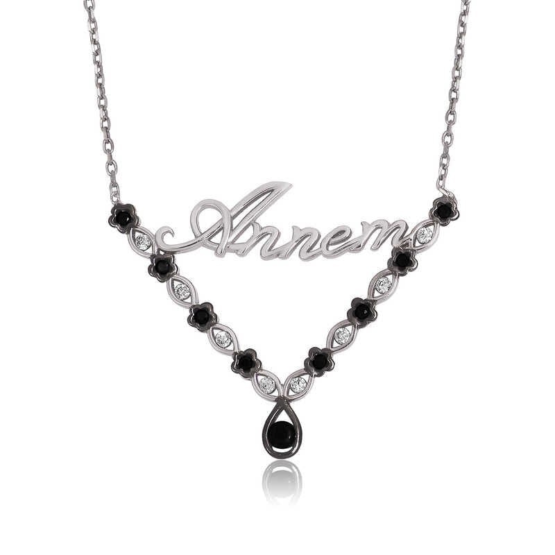 Silver Flower Mom Women Necklace