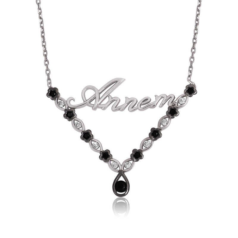 Silver Flower Mom Women Necklace