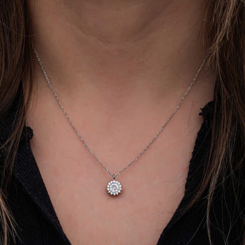 Silver Minimal Round Anturaj Women's Necklace