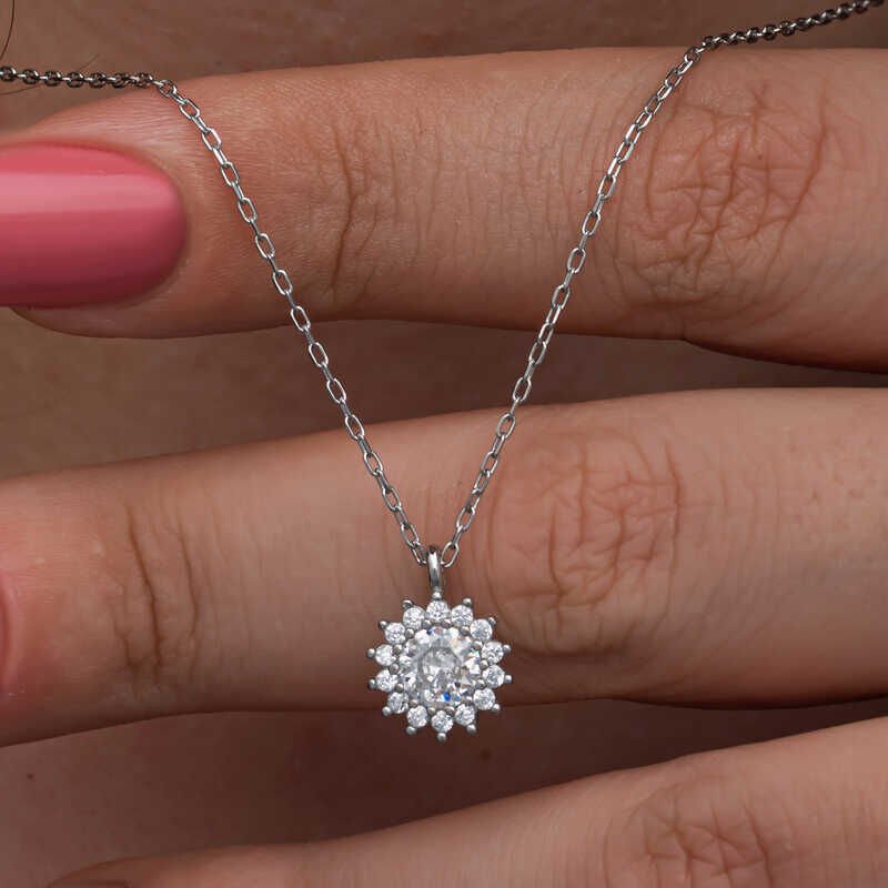 Silver Minimal Round Anturaj Women's Necklace