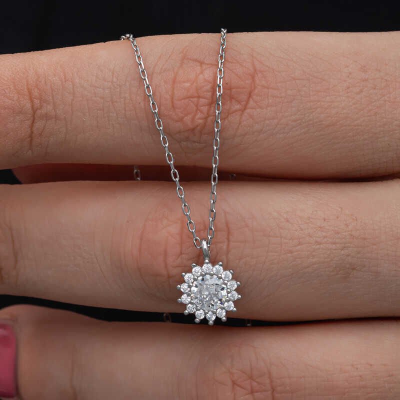 Silver Minimal Round Anturaj Women's Necklace