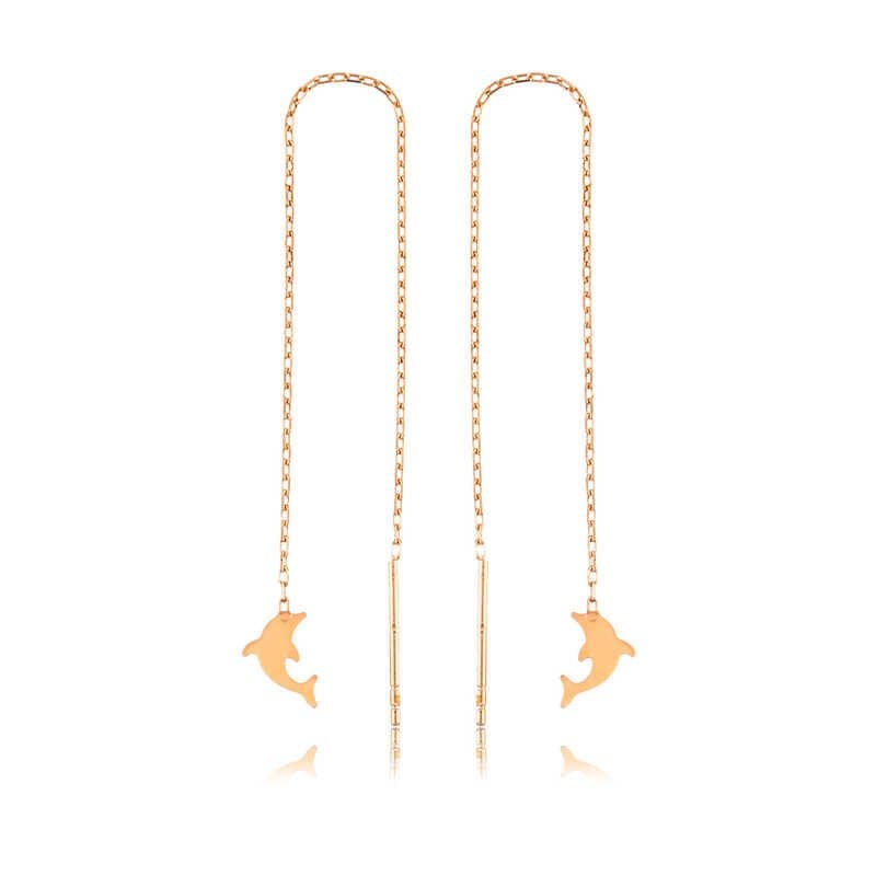 Silver Chain Dolphin Earring