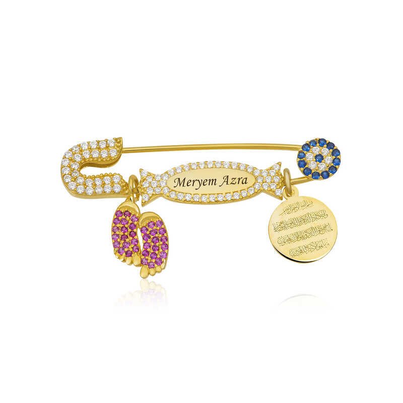 Silver Name Baby Lapel Pin