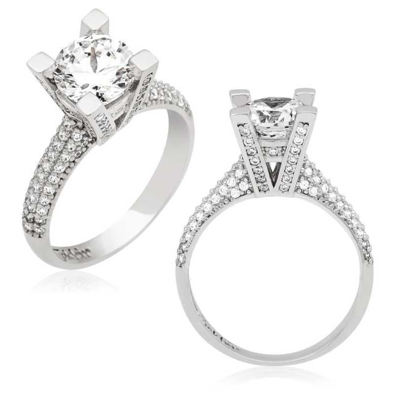 Anillo de plata con una sola piedra para mujer
