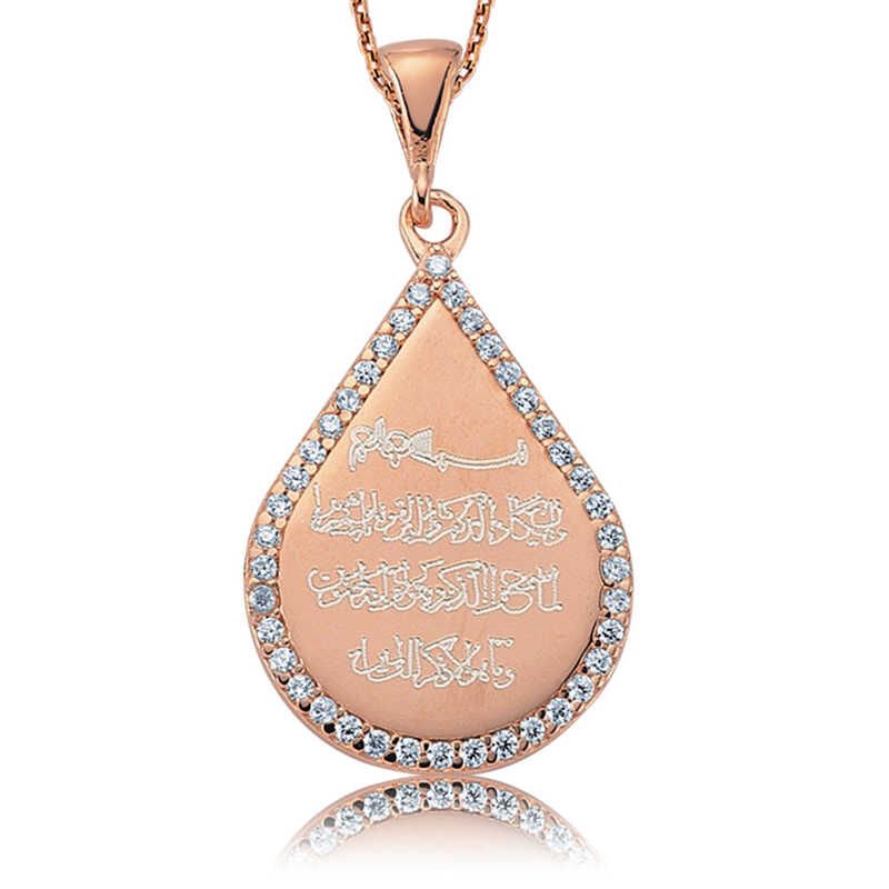 Collar de oración con ojo malvado y piedra plateada para mujer