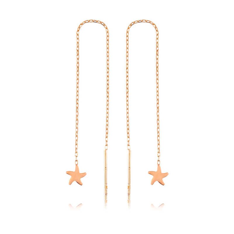 Gümüş Zincirli Deniz Yıldızı Küpe