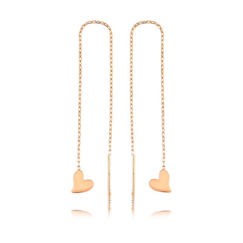 Gümüş Zincirli Kalp Küpe