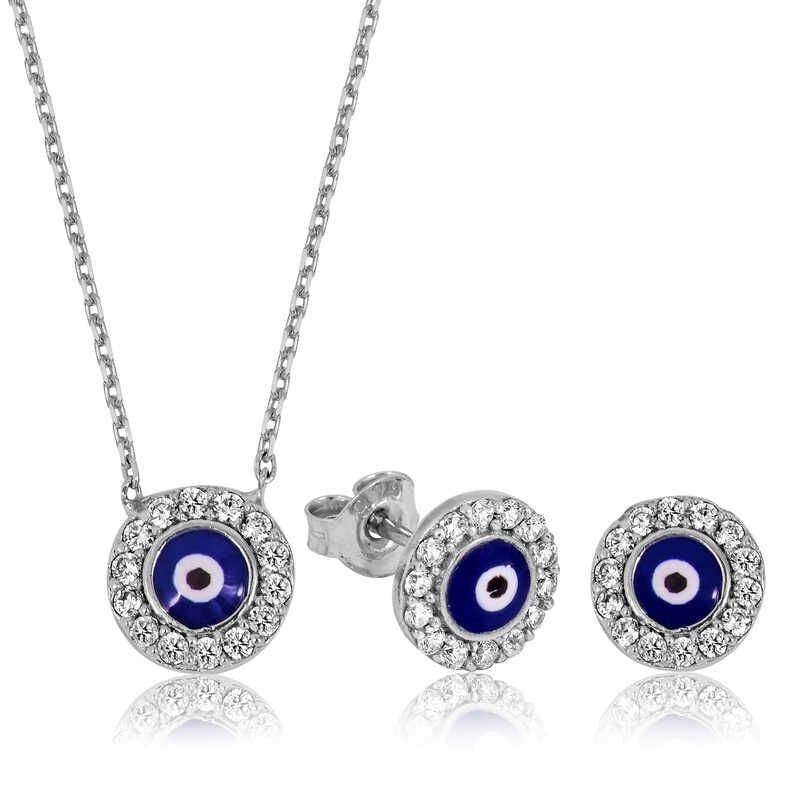 Silver Evil Eye Women Set