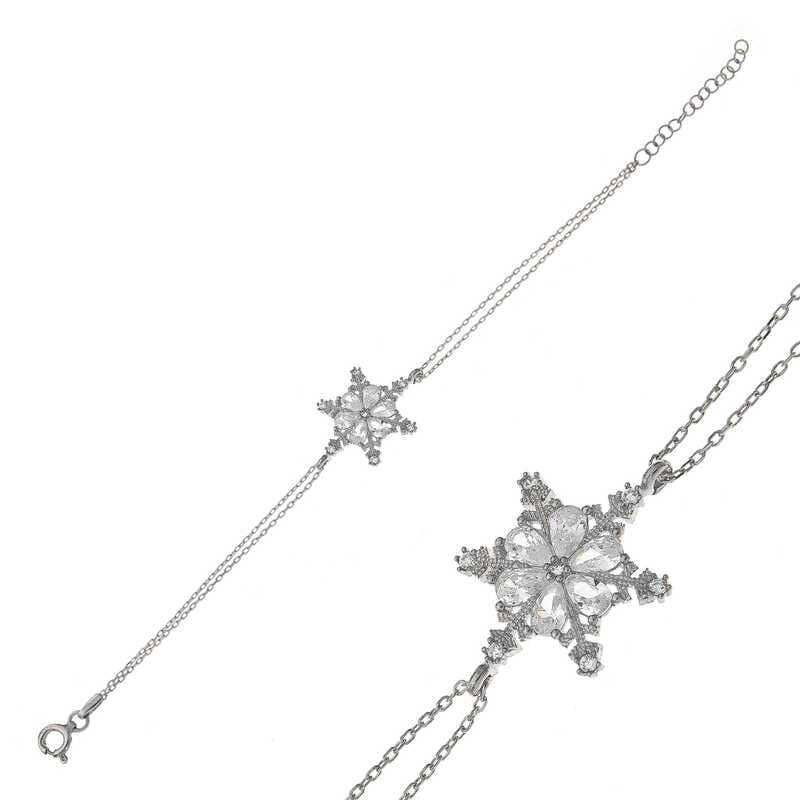 Silver Snow Flower Women's Bracelet