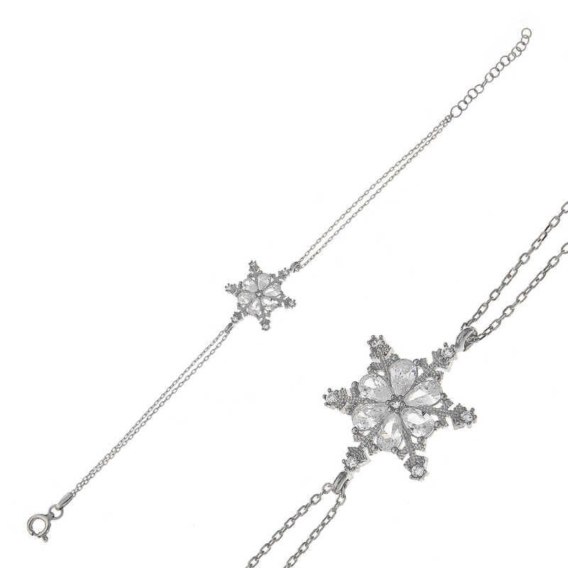 Silver Snow Flower Women's Bracelet