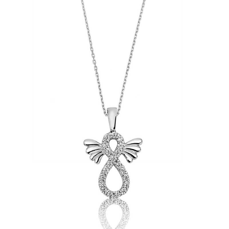 Silver Winged Infinity Women's Necklace