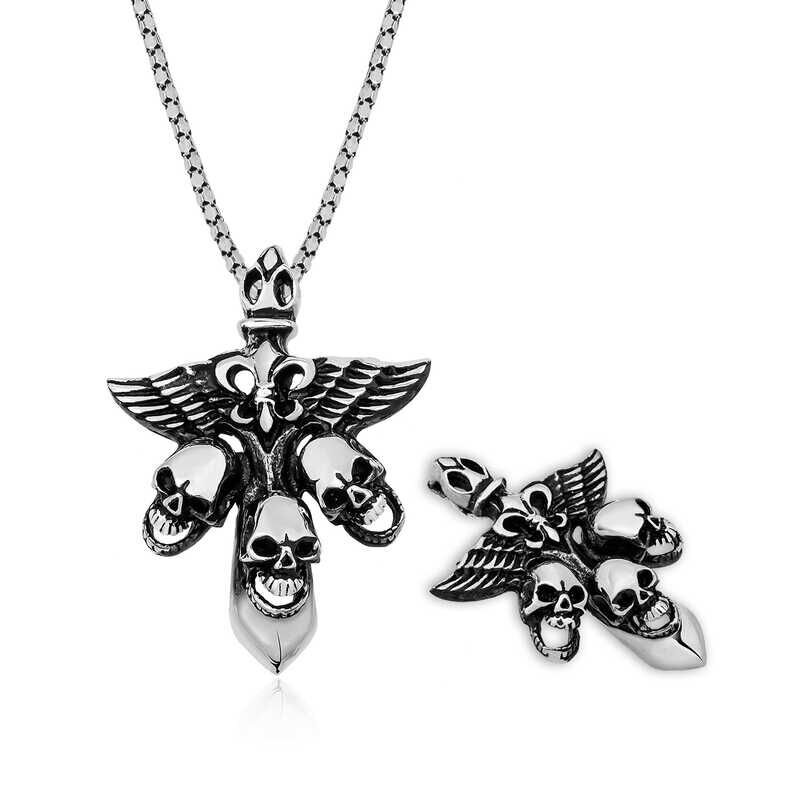 Silver Skull Men's Necklace