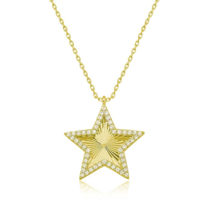 Silver Gold Ruffle Patterned Star Women