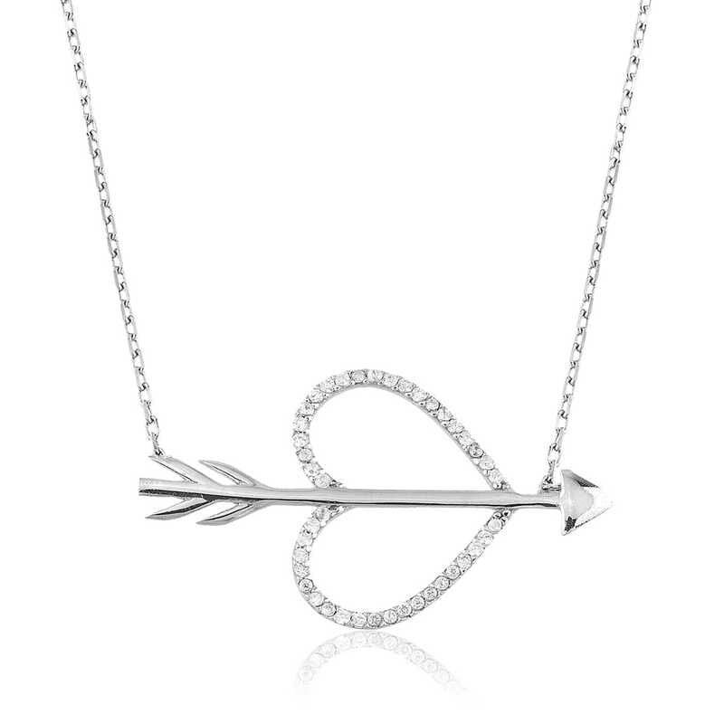 Collar de plata con flecha de amor para mujer