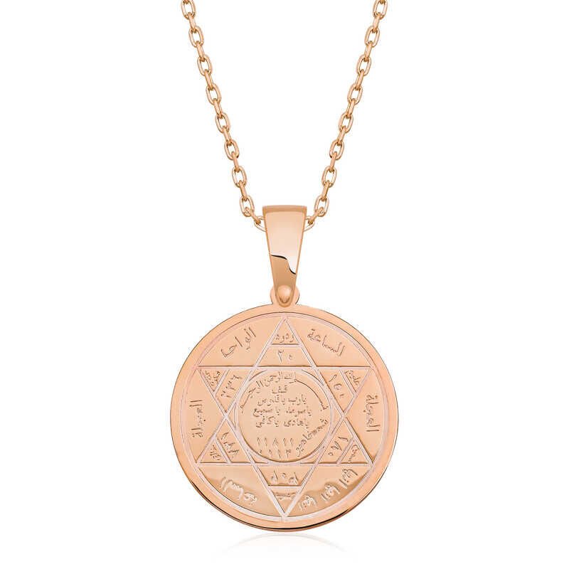 Silver Rose Solomon Seal Necklace