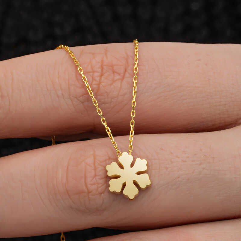 Silver Gold Minimal Snowflake Women's Necklace