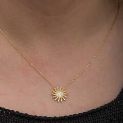 Silver Gold Sun Women's Necklace