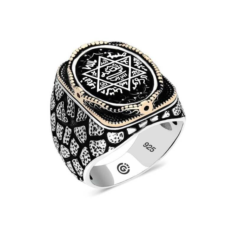 Silver Solomon Seal Oval Men's Ring