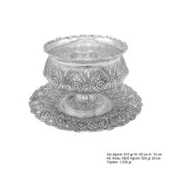 Daisy Patterned Silver Boller