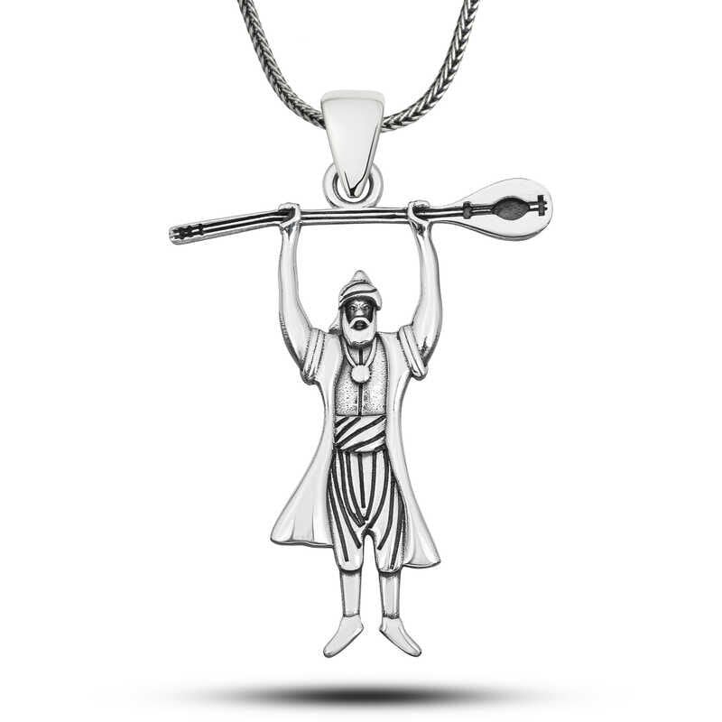 Gümüş Pir Sultan Abdal Erkek Kolye