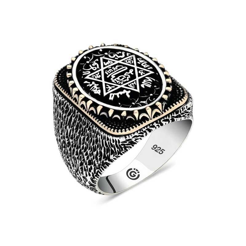 Silver Solomon Seal Oval Men's Ring