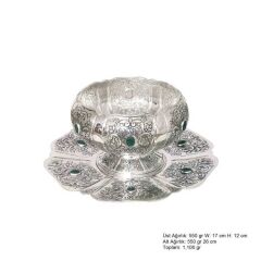 Tulip Patterned Silver Boller