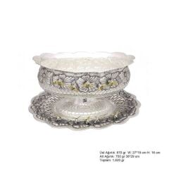 Bee Patterned Oval Silver Boller
