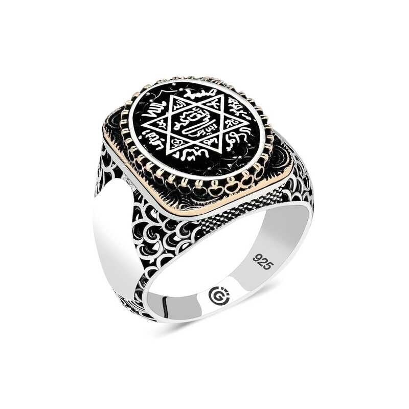 Silver Solomon Seal Oval Men's Ring