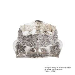 Carnation and Daisy Patterned Silver Boller