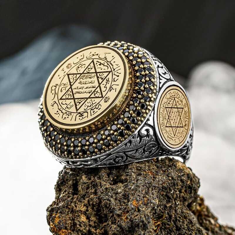 Silver Solomon Seal Men's Ring