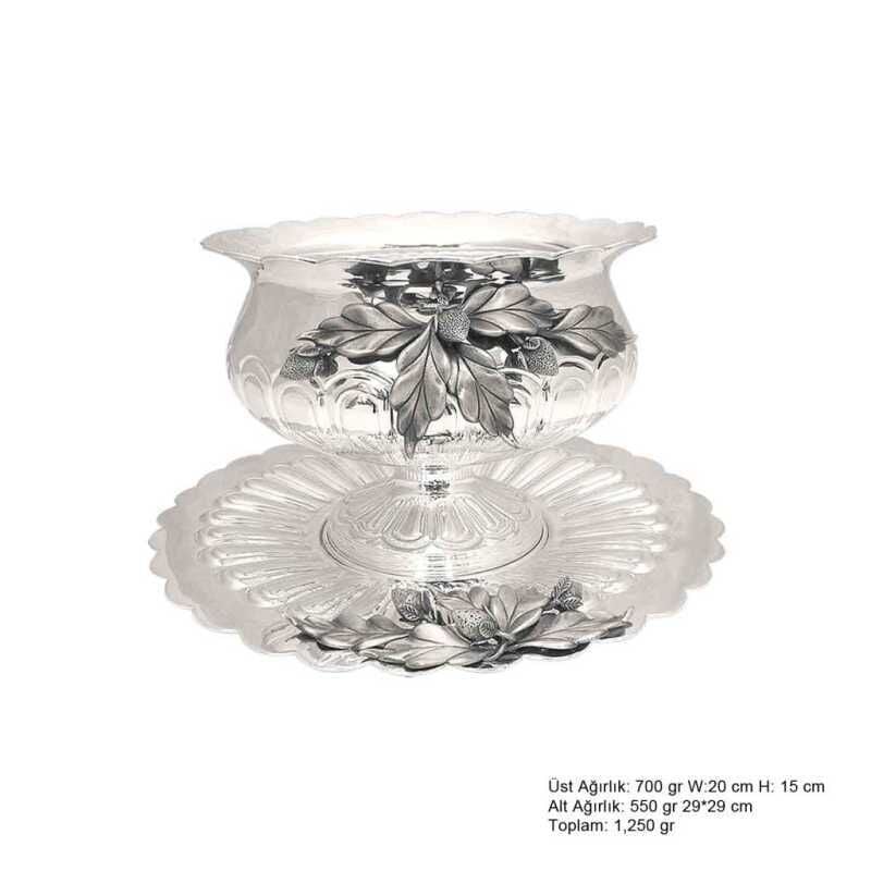 Leaf Patterned Silver Boller