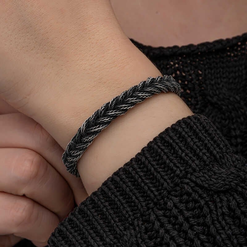 Pulsera tejida Kazaziye de plata