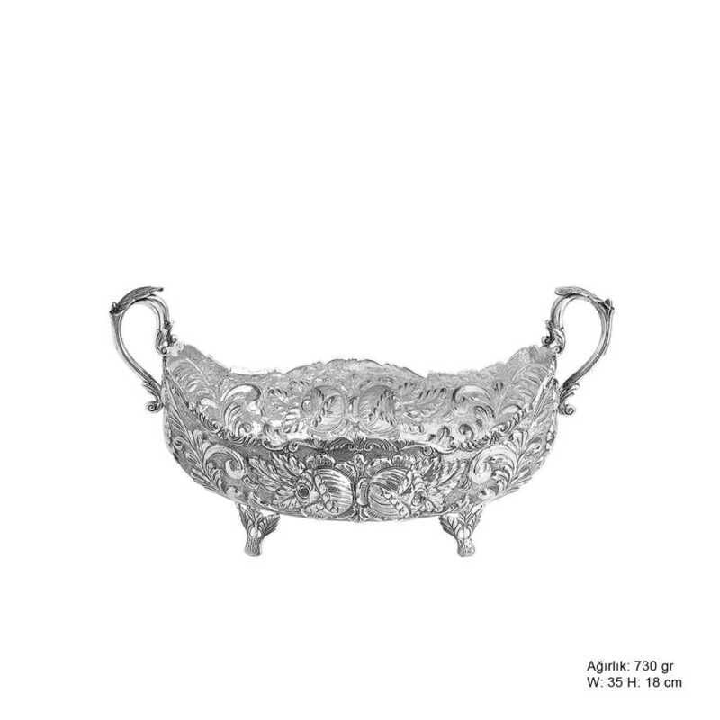 Rose Patterned Silver Boller