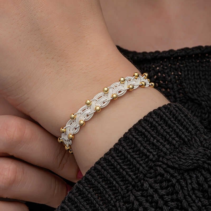 Silver Kazaziye Knit Bracelet