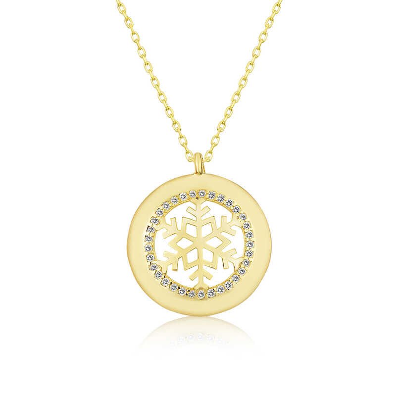 Silver Gold Snowflake Women's Necklace