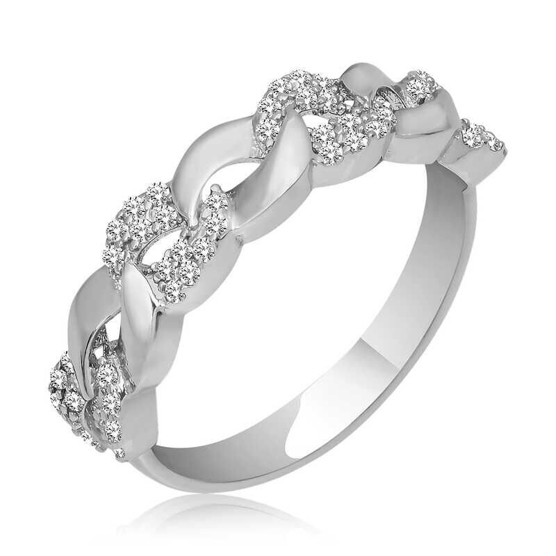 Silver Zircon Stone Women's Ring