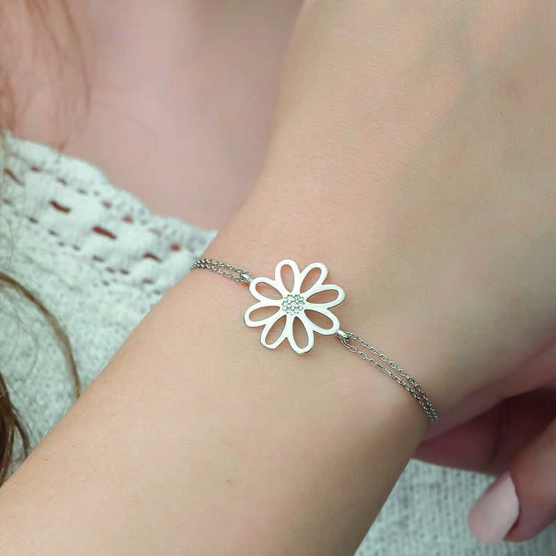 Silver Flower Women's Bracelet