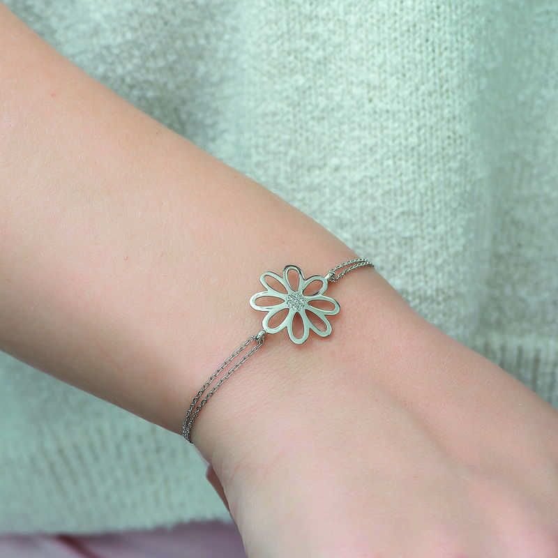 Silver Flower Women's Bracelet