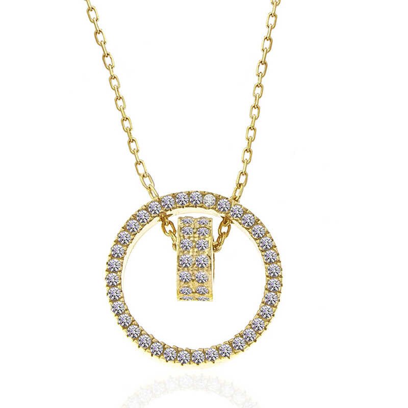 Silver Gold Interlocking Rings Women's Necklace