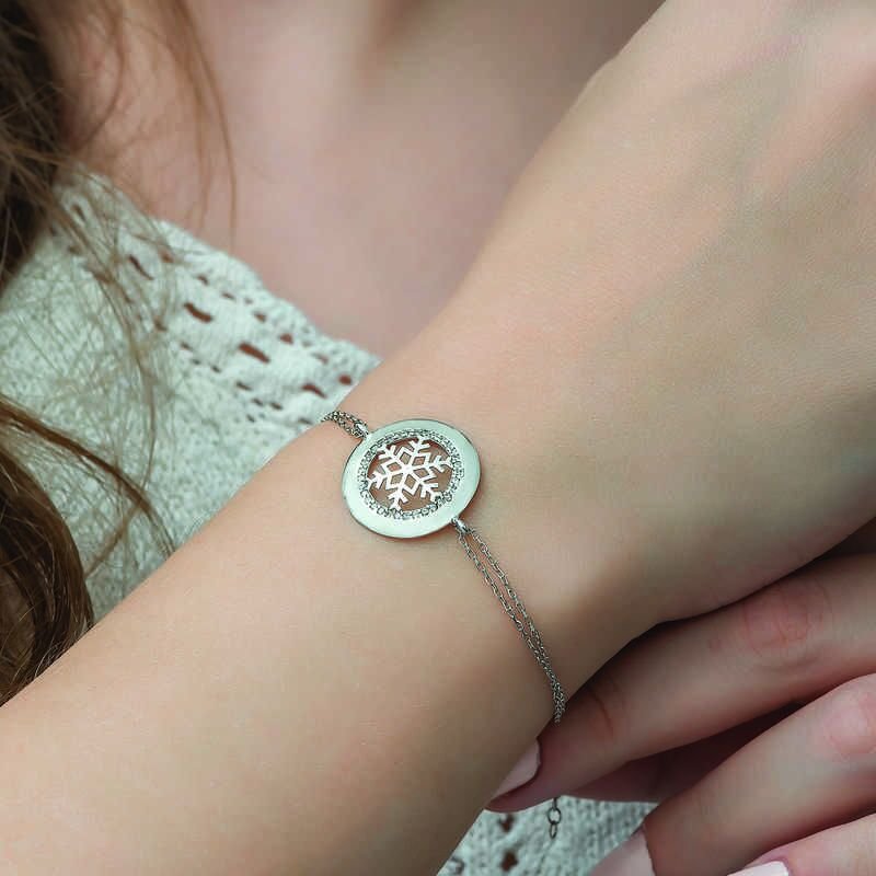 Silver Snowflake Women's Bracelet