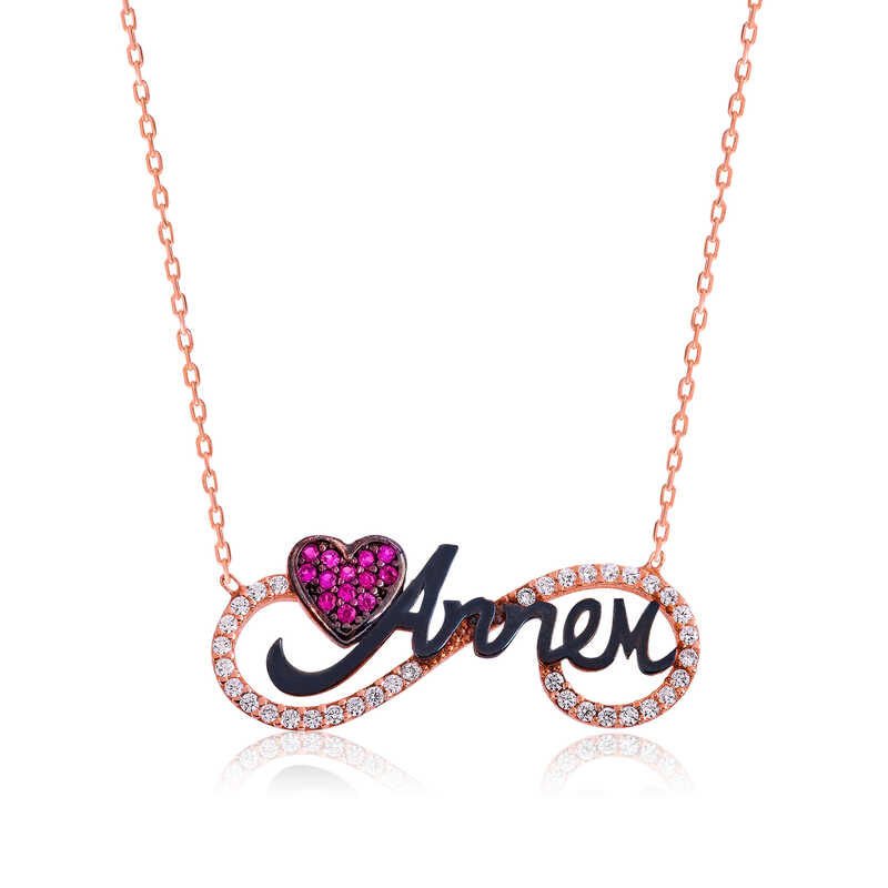 Silver Mother Written Infinity Necklace for Women